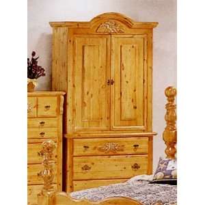   Pine Wood TV Armoire Stand Entertainment Center: Furniture & Decor