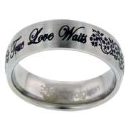 Ring ~ True Love Waits ~ Flower ~ Stainless ~ Size 6  