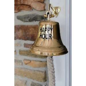 Happy Hour Engraved Brass Bartending Bell   4.5 pounds:  