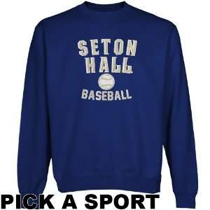 : Seton Hall Pirates Legacy Crew Neck Fleece Sweatshirt   Royal Blue 