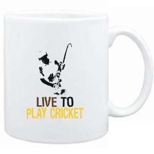  Mug White  LIVE TO play Cricket  Sports: Sports 