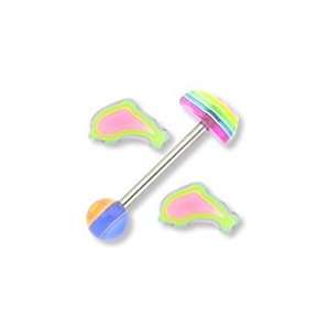  100 14g 5/8 FUNKY LAYER ACRYLIC TONGUE BARBELLS: Jewelry