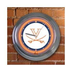  VIRGINIA CAVALIERS Team Logo 15 NEON WALL CLOCK: Sports 