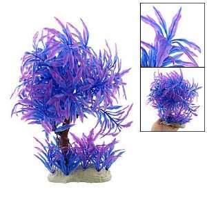   Blue Plastic Tree Plant Ornament for Fish Tank Aquarium: Pet Supplies