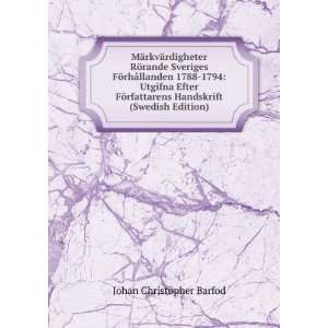   (Swedish Edition) Johan Christopher Barfod  Books