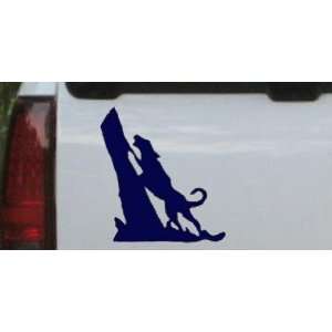Navy 8in X 7.5in    Coon Hunting Dog Barking up Tree Hunting And 