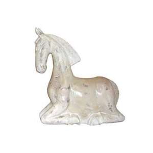    White Tribal Hand Carved Horse from Thailand: Home Improvement
