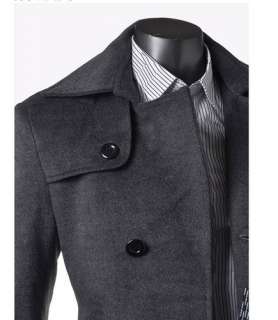 2012 Mens Wool Coat Winter Trench Coat Outear Overcoat Long Jacket 2 