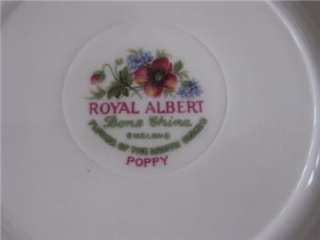 Royal Albert England AUGUST Poppy Tea Cup & Saucer EXC!  