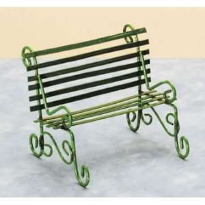  Dollhouse Miniature Green Park Bench: Everything Else