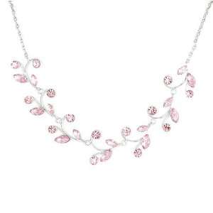   Necklace with Pink Swarovski Crystals (978): Glamorousky: Jewelry
