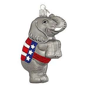  Republican Elephant Glass Ornament