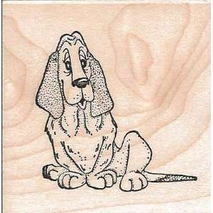 Basset Hound Dog Wood Mounted Rubber Stamp (F987)