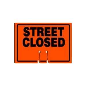 Traffic Cone Top Warning Sign in Orange   STREET CLOSED