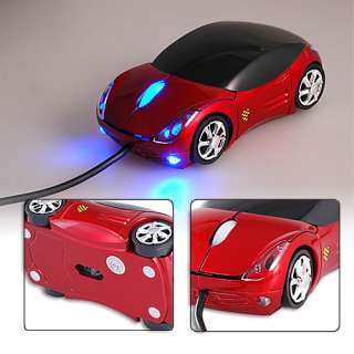 Red Auto Design USB 2.0 High Precision Optical Mouse UK  