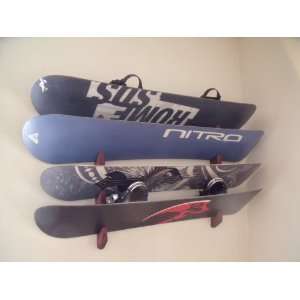  Snowboard Wall Rack Mount   Holds 3 Boards Sports 