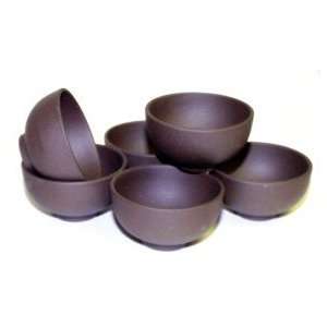  Set of 6 Brown Yixing Tea Cups ~ 1.5 oz.: Kitchen & Dining
