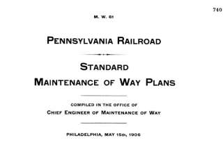 Pennsylvania Railroad Standard Plans Diagrams PRR 1909  
