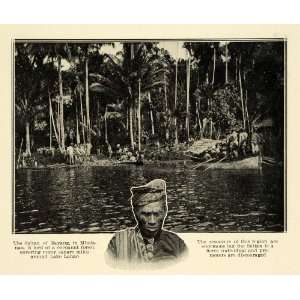  1915 Print Bayang Sultan Lake Lanao Coconut Forest 