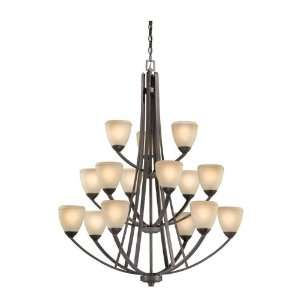  Vaxcel Helsinki 15 Light Chandelier in Black Walnut   HS 