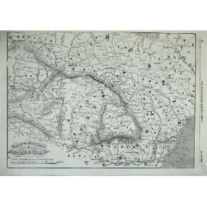   Map Frontiers Austria Russia Roads Railway Towns 1856: Home & Kitchen
