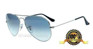Ray Ban Aviator Sunglasses SILVER_LIGHT BLUE 3025 0033F  