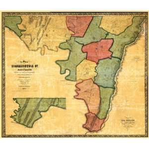  WASHINGTON COUNTY MARYLAND (MD) LANDOWNER MAP 1859