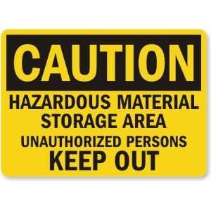 Caution: Hazardous Material Storage Area Unauthorized Persons Keep Out 
