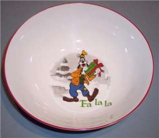 Disney Vintage Holiday Goofy Christmas Cereal Bowl New  