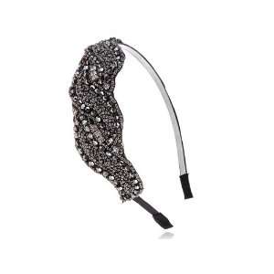   Grey Crystal Bead Design Band Fashionable Hair Piece Headband: Jewelry