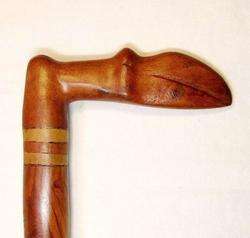Vintage Carved Toucan Bird Handled Folk Art Rosewood Cane Walking 