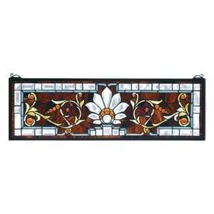   Floral Beveled Ellsinore Transom Stained Glass Window: Home & Kitchen