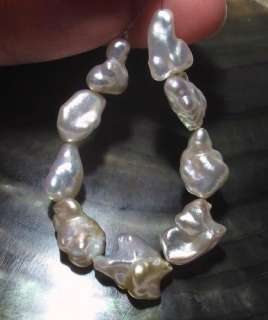 STUNNING SOUTH SEA AAA SILVER GOLD WHITE KEISHI PEARLS LARGER 5.20 