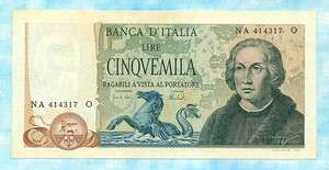 ITALIA 5.000 Lire 1973 P102b VF+  
