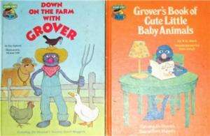 Lot of 2 Vintage HB ©1980 Sesame Street Grover Books  