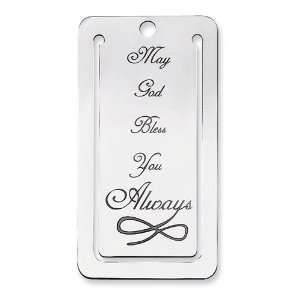  Sterling Silver May God Bless You Always Bookmark with 
