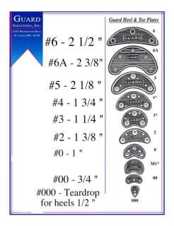   6A HEEL & TOE PLATES TAPS TIPS Nylon GUARD SHOE REPAIR w/NAILS  