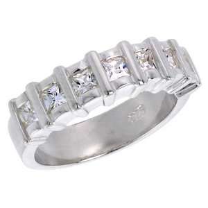 Carat Size Princess Cut Cubic Zirconia Bridal Ring (Available in Sizes 