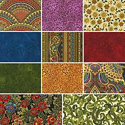 Robert Kaufman Peggy Toole FLORENTINE JEWEL Fat Quarters 11 Fabric FQs 