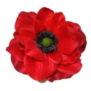 NEW Silky Red Anemone Hair Flower Clip, Limited.: Beauty