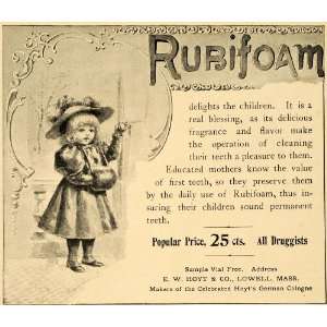  1897 Ad Rubifoam Hoyt Lowell Child Teeth Dental Hygiene 