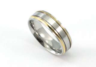 Two Tone Germanium Health Stainless Steel Ring R054  