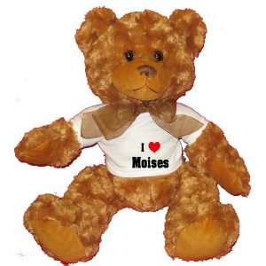   Love/Heart Moises Plush Teddy Bear with WHITE T Shirt: Toys & Games