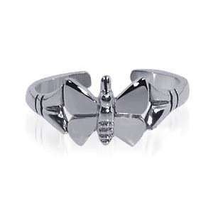   Sterling Silver Cute Butterfly Design Toe Ring Animal Toering: Jewelry