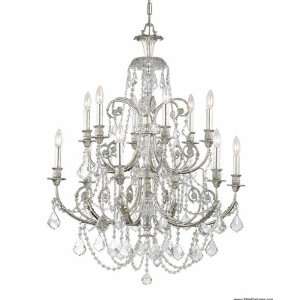  Six Light Nickel Up Chandelier