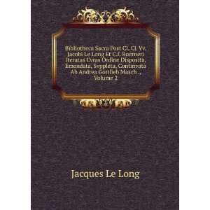  Bibliotheca Sacra Post Cl. Cl. Vv. Jacobi Le Long Et C.f 