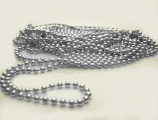 50 SILVER PLATED 2.4mm Bead Ball Chain 24 Necklaces  