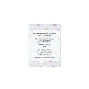  Squares Float Imprintables Adult Birthday Invitations 