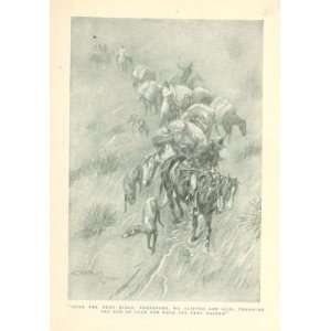   Charles M Russell Western Print Cowboys Pack Train 