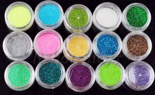   Color Glitter Acrylic Powder Dust For Nail Art Tips Makeup Set  